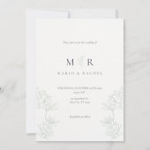 Wedding Invitation Floral Elegant Soft Design 招待状 (裏面)