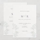 Wedding Invitation Floral Elegant Soft Design 招待状 (正面/裏面)