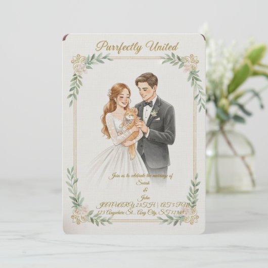 wedding invitation for cat lovers 招待状 (スタンド正面)