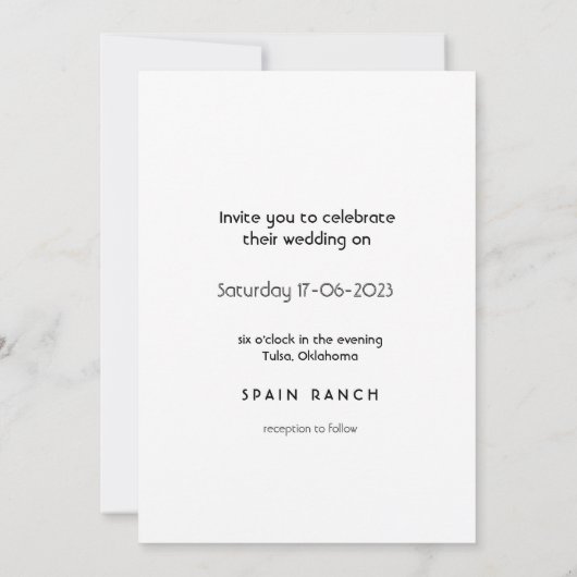 Wedding invitation, hand drawn illustration. 招待状 (裏面)