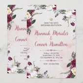 Wedding Invitation Minimal Elegant White Design 招待状 (正面/裏面)