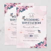 Wedding Invitation Modern Typography Minimal 招待状 (正面/裏面)