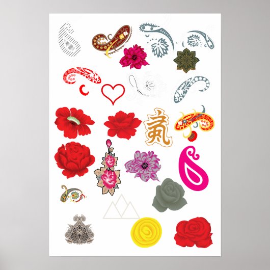 Wedding Invitation Poster | Floral Elegant Love ポスター (正面)