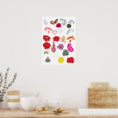 Wedding Invitation Poster | Floral Elegant Love ポスター (キッチン)