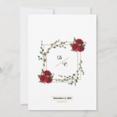 Wedding Invitation, red rose  Gold  (裏面)