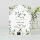 Wedding Invitation Romantic Soft Beige Design 招待状 (スタンド正面)
