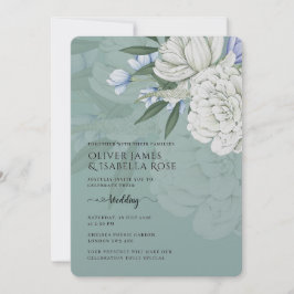 Wedding Invitation | Sage Green & White Peonies 招待状