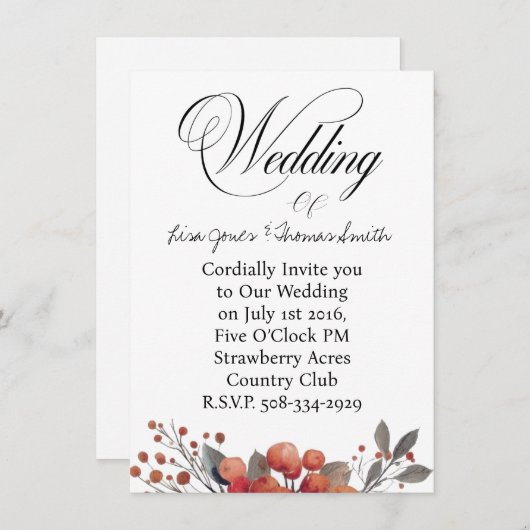 Wedding invitation simple 招待状 (正面/裏面)