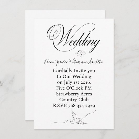 Wedding invitation simple 招待状 (正面/裏面)