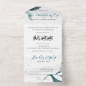 Wedding invitation, simple with retro carriage オールインワン招待状 (内側)