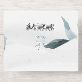 Wedding invitation, simple with retro carriage オールインワン招待状 (背面)