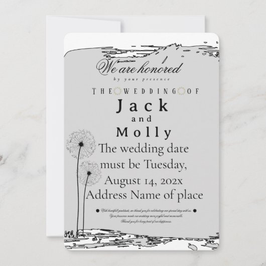 Wedding invitation Simplicity that speaks of luxry 招待状 (正面)