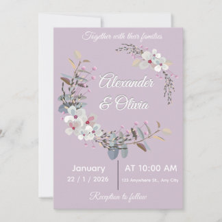 Wedding Invitation Template - Editable & printable 招待状
