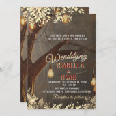 Wedding invitation template with vintage rustic oa 招待状 (正面/裏面)