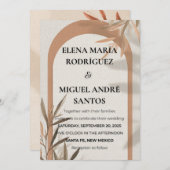 Wedding Invitation Terracotta Arch Olive Branch 招待状 (正面/裏面)