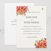 Wedding Invitation Watercolour floral rustic 招待状 (正面/裏面)