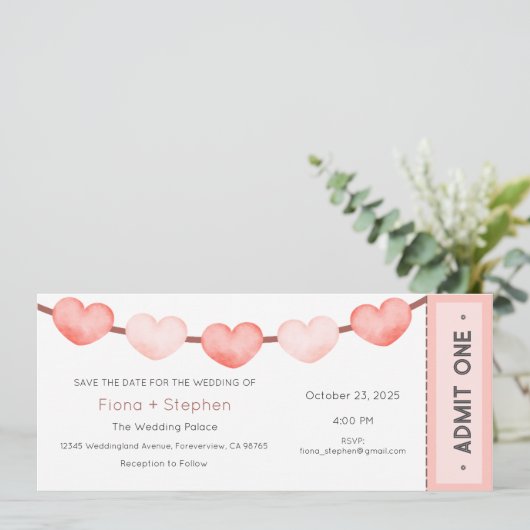 Wedding Invitation, Wedding Ceremony Reception 招待状 (スタンド正面)