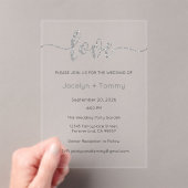 Wedding Invitation, Wedding Stationary, Heart アクリル招待状 (インサイチュ (ポータブル))