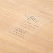 Wedding Invitation, Wedding Stationary, Heart アクリル招待状 (レイダウン)