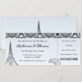 Wedding Invitation, Wedding Stationary, Paris 招待状 (正面/裏面)