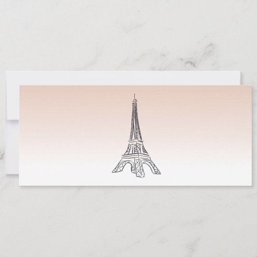 Wedding Invitation, Wedding Stationary, Paris  招待状 (裏面)