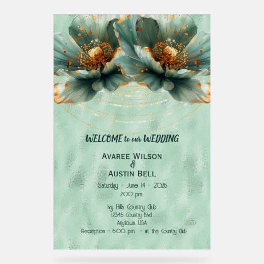 Wedding Invitation Welcome Acrylic Sign アクリルサイン (正面)