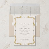 Wedding Invitation with Botanical Frame & Bird 招待状