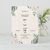 Wedding Invitation with Elegant Greenery and White プログラム (スタンド正面)