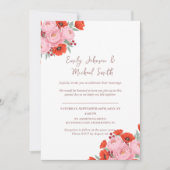 Wedding Invitation with Peonies and Poppies 招待状 (正面)