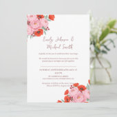 Wedding Invitation with Peonies and Poppies 招待状 (スタンド正面)