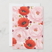 Wedding Invitation with Peonies and Poppies 招待状 (裏面)