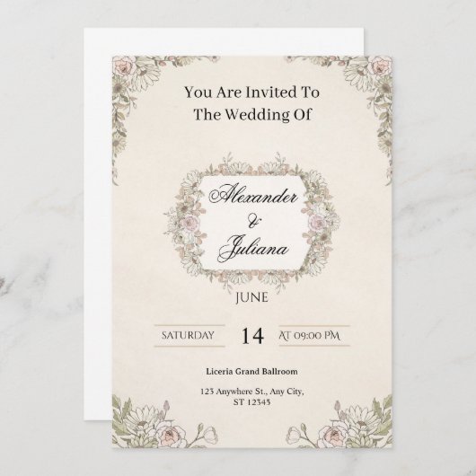  Wedding Invitations 招待状 (正面/裏面)