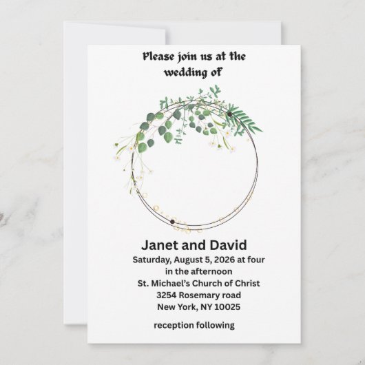 Wedding Invitations 招待状 (正面)