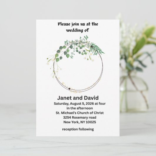 Wedding Invitations 招待状 (スタンド正面)
