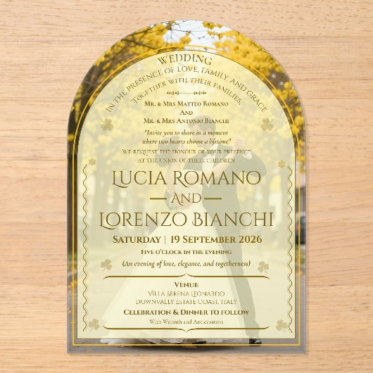 Wedding Invitations Minimalist Acrylic Invitation アクリル招待状 (正面)