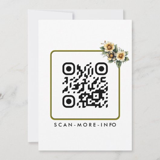 Wedding Invitations QR Code Elegant And minimalist 招待状 (裏面)