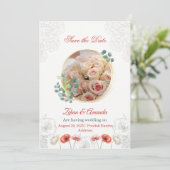 wedding invitations Save the Date watercolor flora 招待状 (スタンド正面)