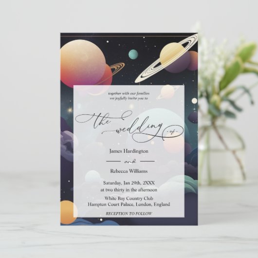 Wedding inviteデザインof Galactic Dreams 招待状 (スタンド正面)