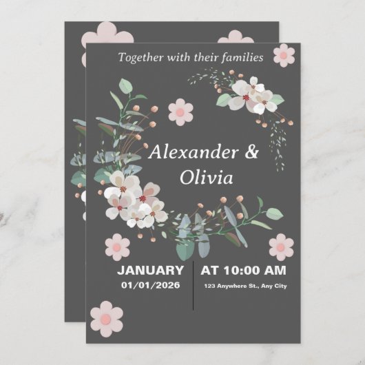  Wedding Invite 招待状 (正面/裏面)