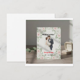 Wedding Invite, Minimalist Design, Bride and Groom 招待状