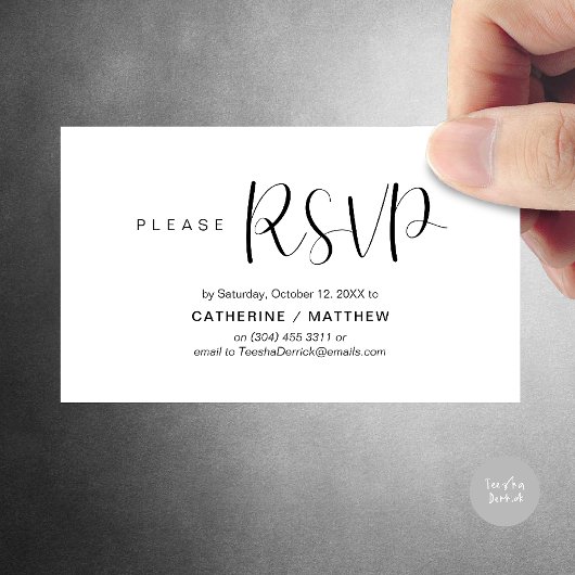 Wedding Invites RSVP Reminder, Modern Minimal エンクロージャーカード