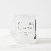 Wedding Keepsake Mug Elegant Pearl Design フロストグラスマグカップ (正面左)