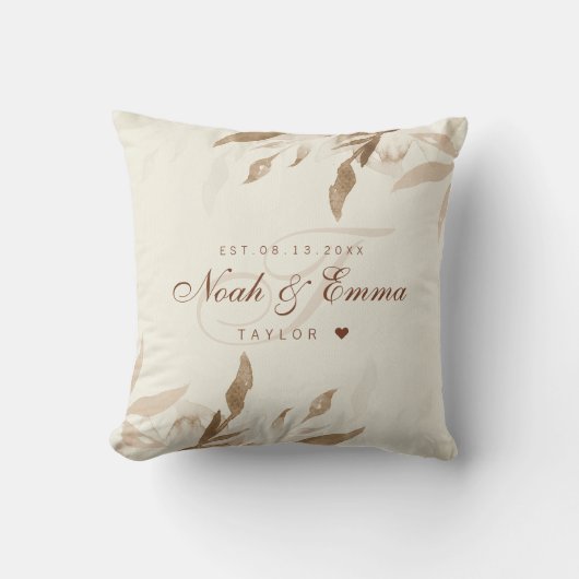 Wedding Keepsake Pillow with Date クッション (正面)