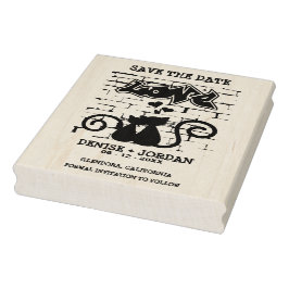 Wedding Kittens in love on Graffiti Wall Design ラバースタンプ