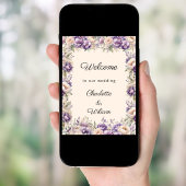 Wedding lavender champagne cream welcome ポスター