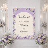 Wedding lavender champagne cream welcome ポスター