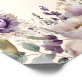 Wedding lavender champagne cream welcome ポスター (角)