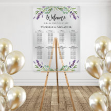 Wedding lavender eucalyptus greenery seating chart