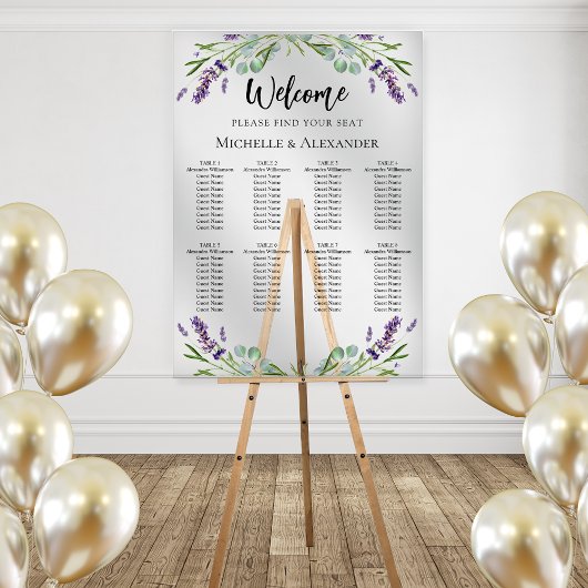 Wedding lavender eucalyptus greenery seating chart アクリルサイン