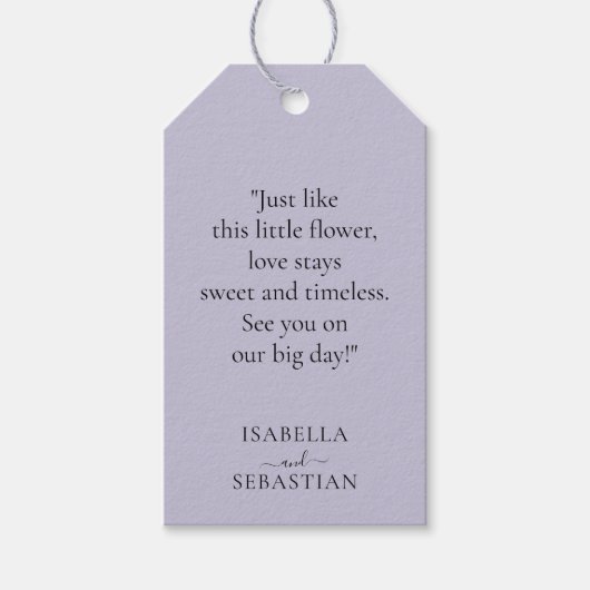 Wedding Lavender Lilac Touch ギフトタグ (正面)